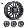 RAM 1500 (17×8.50) 4x ALPHA BLACK WITH BLACK RING 6×5.5″ (0 OFFSET)