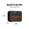 BLUETTI AC70P Portable Power Station | 1000W 864Wh