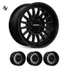 PRADO 250 (18X9) 4x MATT BLACK APOLLO WHEELS (6/139) +25 OFFSET