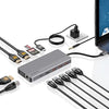 Powerology 12 in 1 Dual Hdmi & DP 4K USB-C Hub Ethernet 10Gbps Data Transfer