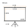 Crony 150”projector screen with stand Portable Foldable Projection Movie Screen Fabric