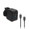 Powerology - Ultra-Compact 61W PD GaN Charger with Type-C Cable (Black)